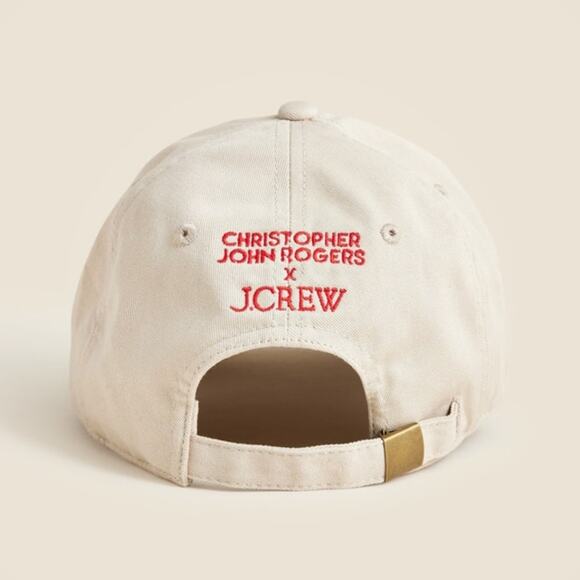 Christopher John Rogers J.Crew Baseball Hat WMNS OS Tan Red Adjustable Sequined main image 11